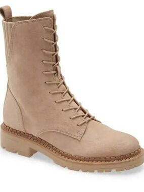 Sam Edelman Lex Boot Sesame Leather Lace Up Size 9.5